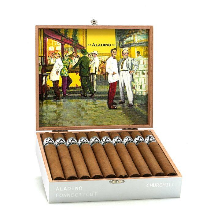 阿拉丁 康涅狄格州 丘吉尔 雪茄, Aladino Connecticut Churchill cigar, Aladino 康涅狄格雪茄, Aladino Churchill 雪茄, Connecticut Churchill 雪茄